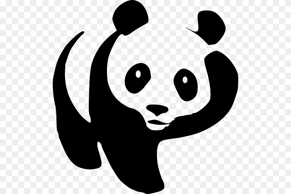 Panda Hugs, Stencil, Animal, Bear, Mammal Png Image