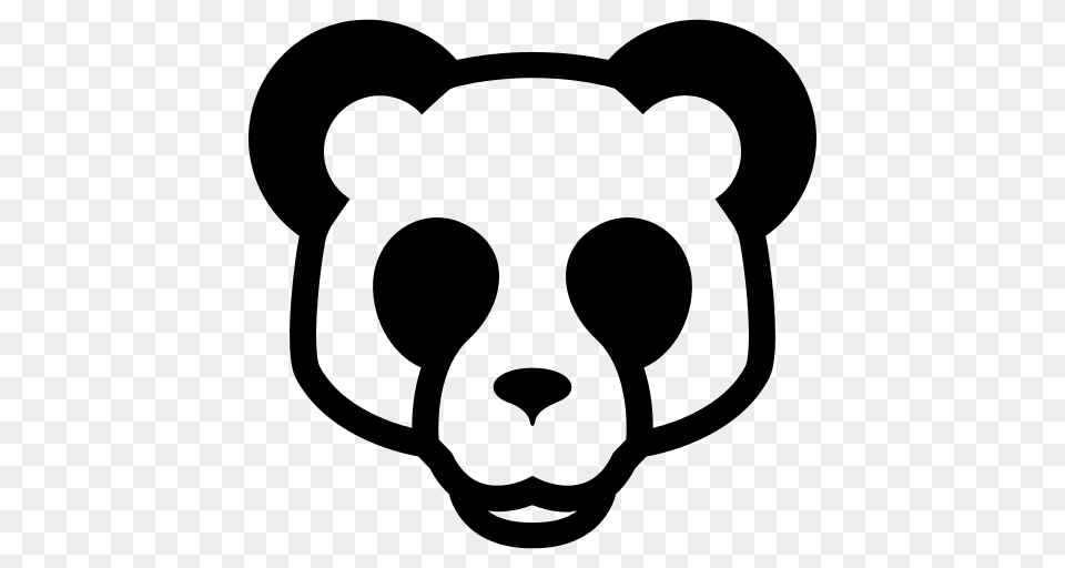 Panda Icon, Gray Png