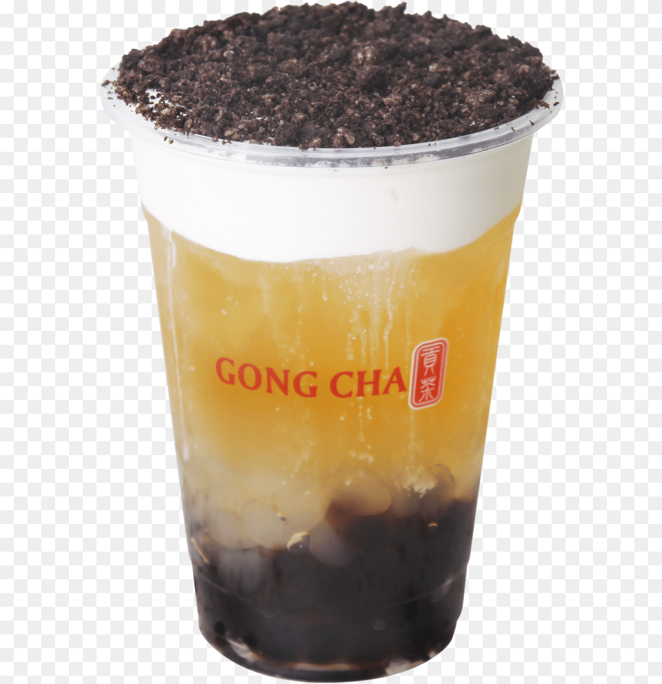 Panda Milk Foam Green Tea W Oreo Gong Cha Milk Foam Green Tea, Cup, Beverage, Juice Free Png