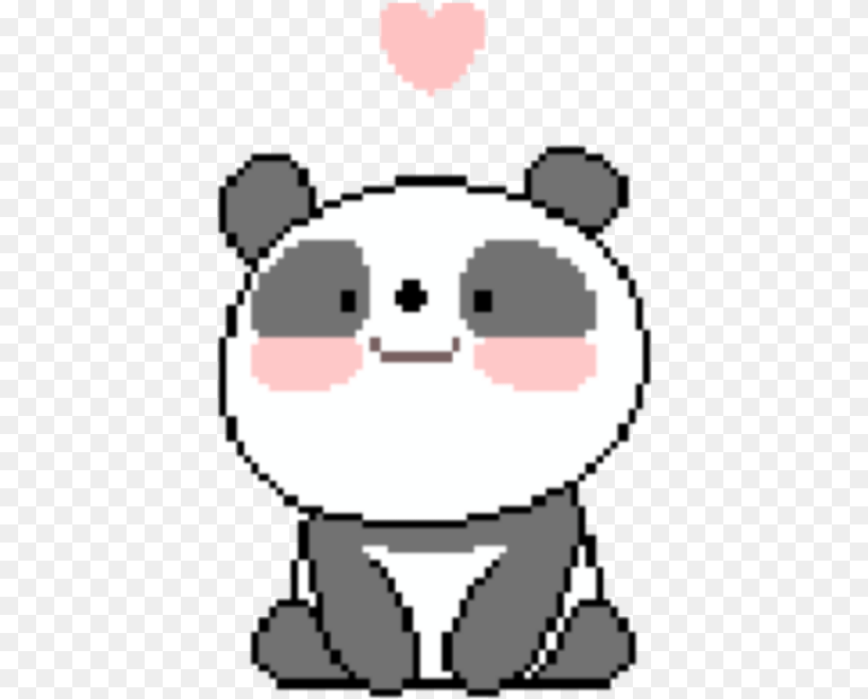 Panda Pixel Pixelart Kawaii Overlay Heart Iphone Panda Free Png Download