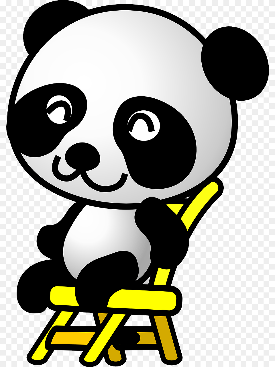 Panda Sitting On Chair, Device, Grass, Lawn, Lawn Mower Free Png