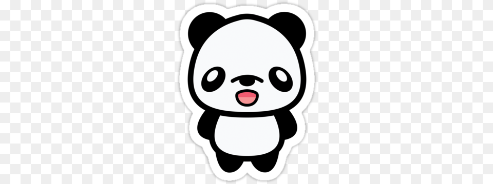 Panda Stickers Cute Kawaii Black And White Sticker, Stencil, Baby, Person, Face Free Png