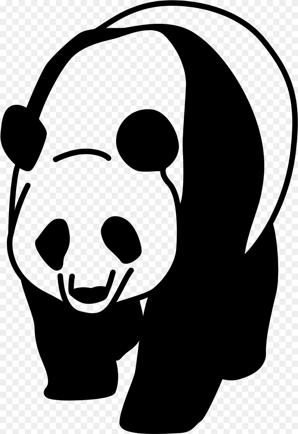 Panda Transparent Background, Gray Png Image