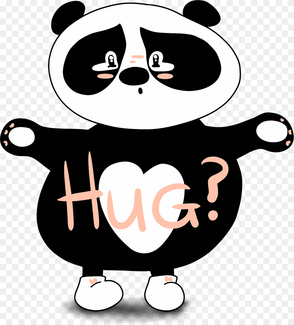 Panda Wants A Hug Clipart, Stencil, Animal, Bear, Mammal Free Transparent Png