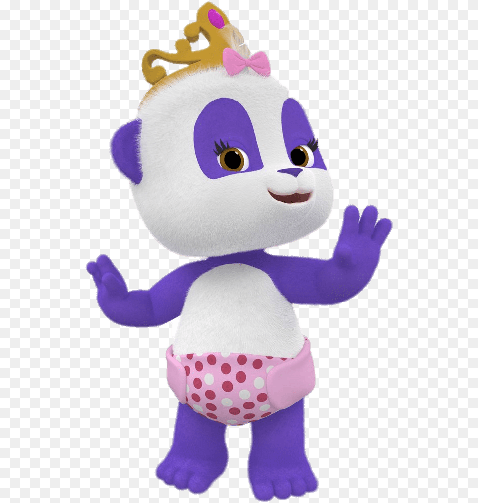 Panda Wearing Crown Transparent Lulu Word Party Characters, Plush, Toy Free Png