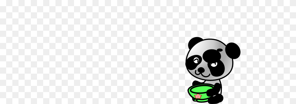 Panda With A Bowl Clip Art Free Png