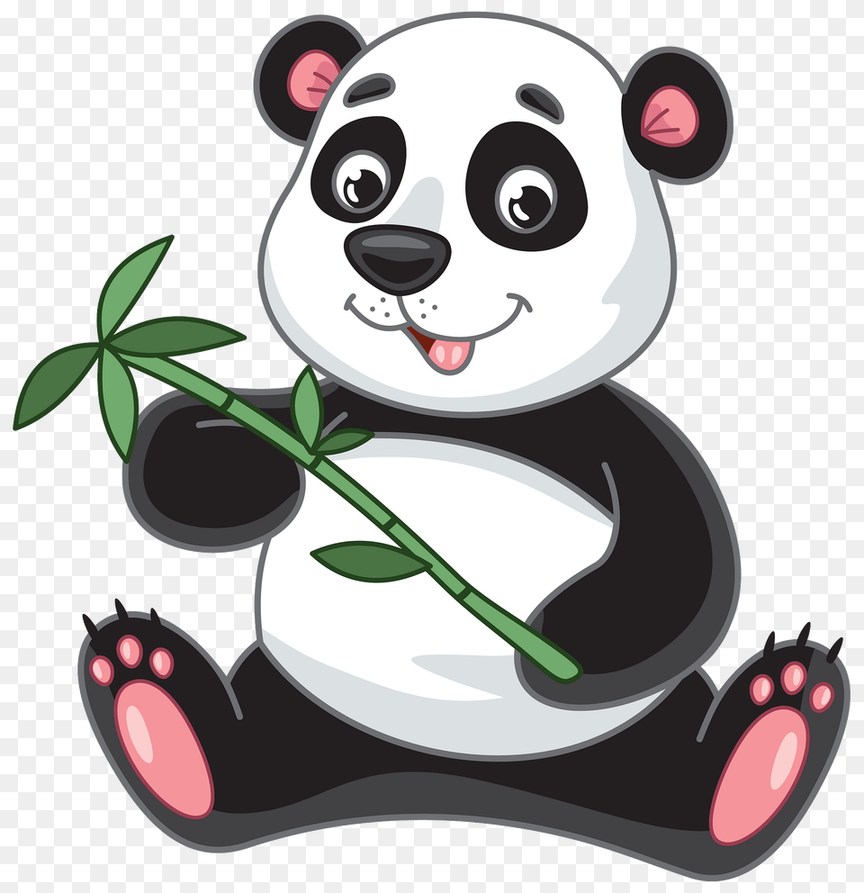 Panda With Bamboo Clipart, Winter, Snowman, Snow, Outdoors Png Image