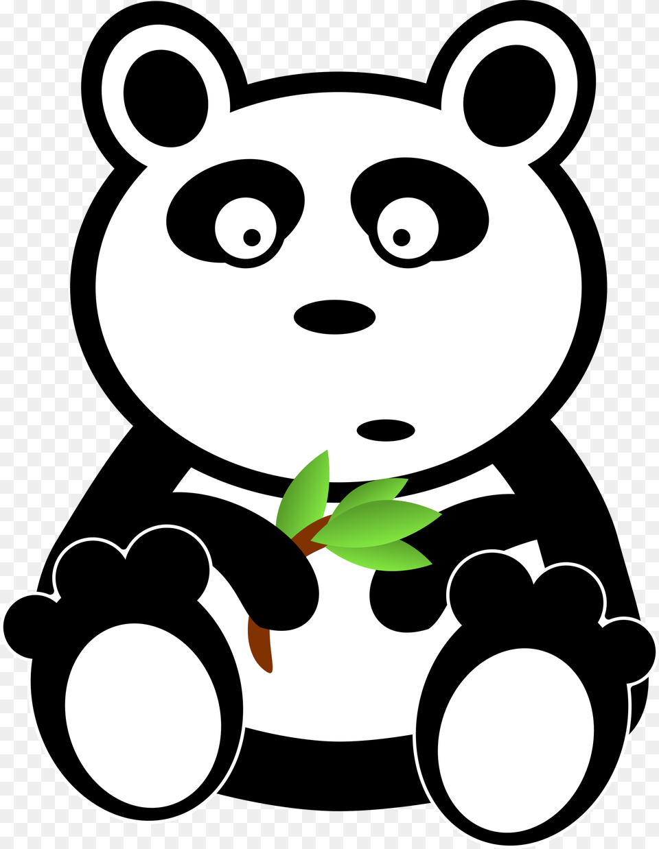 Panda With Bamboo Leaves Icons, Stencil, Animal, Bear, Mammal Png Image