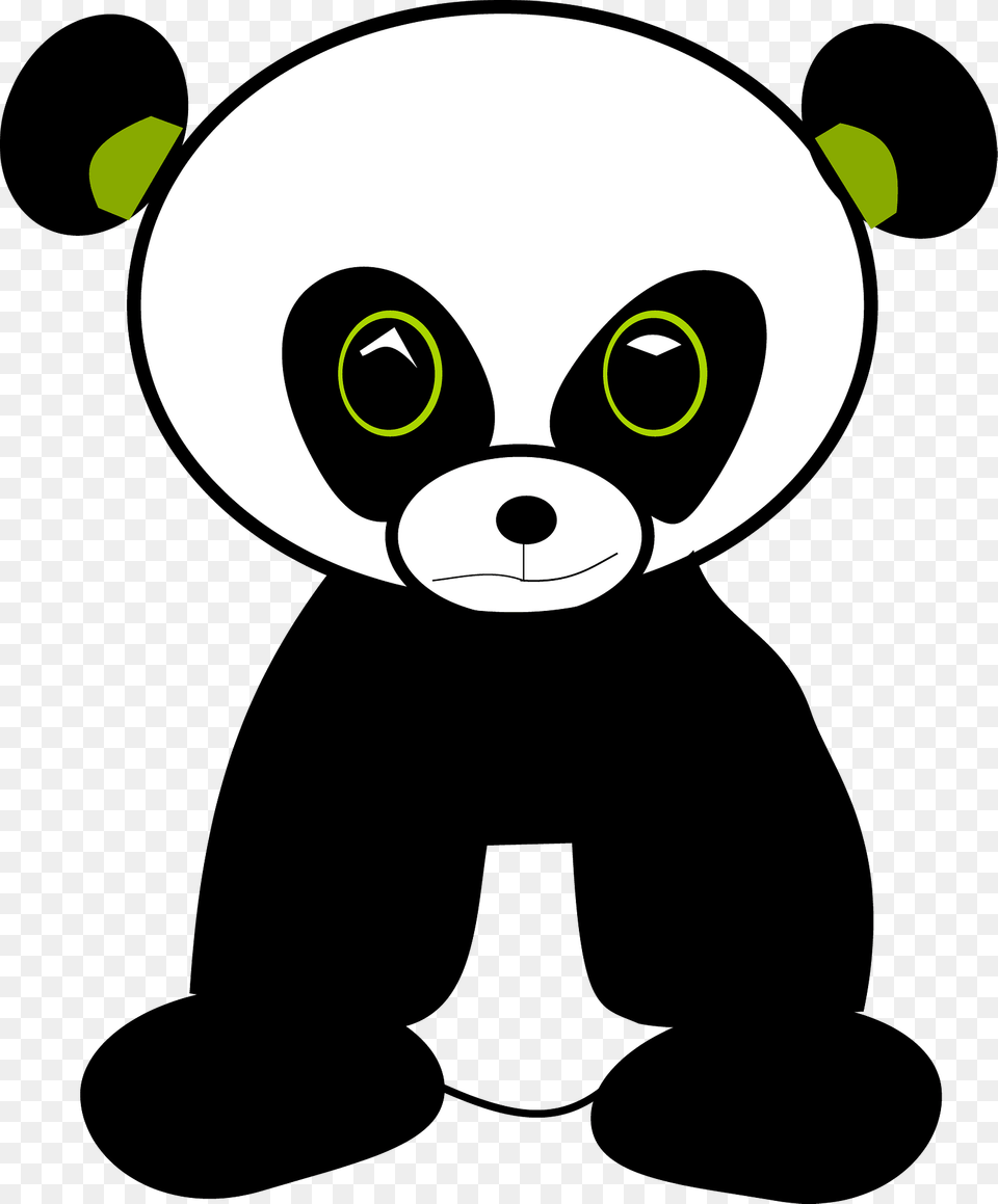 Panda With Green Accents Clipart, Nature, Outdoors, Snow, Snowman Free Png