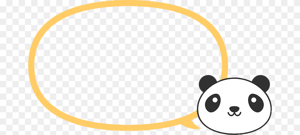 Panda With Speech Bubble, Hoop Free Png