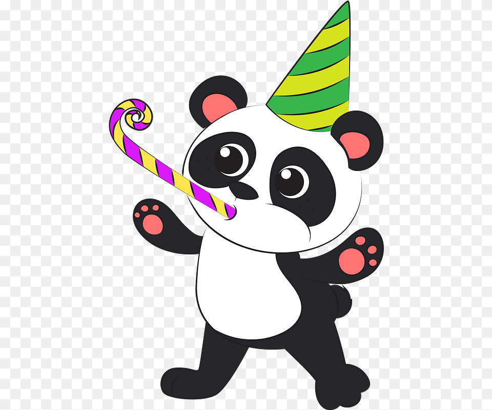 Pandas Birthday Clipart Cartoon, Clothing, Hat, Nature, Outdoors Png