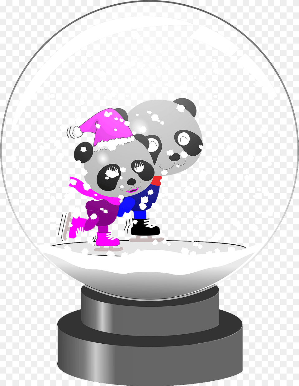 Pandas In A Snow Globe Clipart, Photography, Sphere, Art, Graphics Free Transparent Png