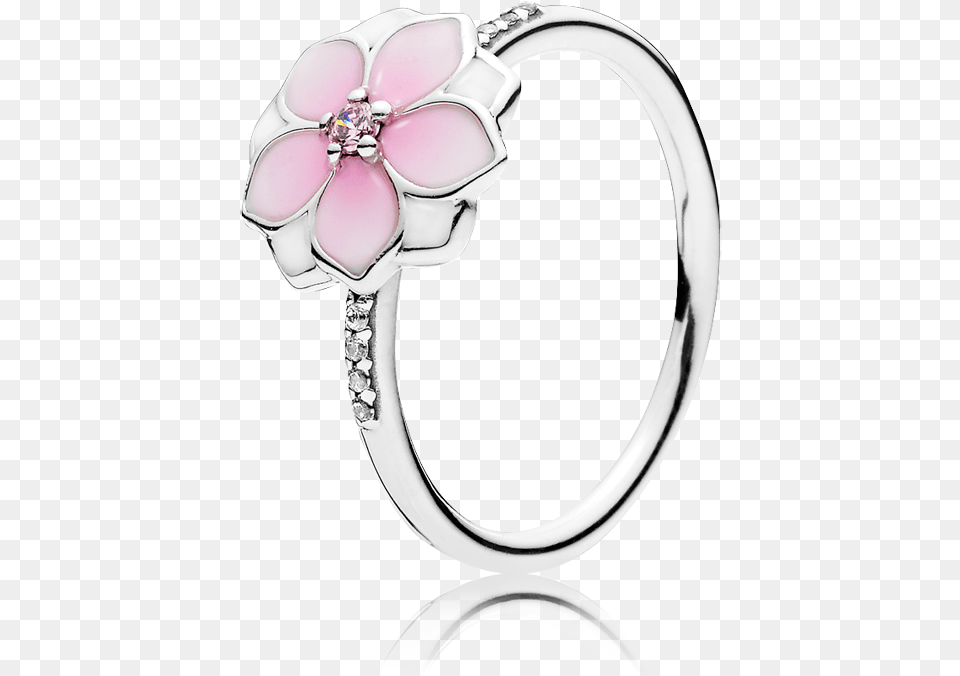Pandora Magnolia Bloom Ring, Accessories, Jewelry, Silver, Platinum Free Transparent Png