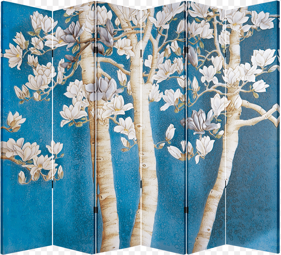 Panel Folding Screen Canvas Divider Magnolia Tree Closets Sliding Doors Stickers Free Transparent Png