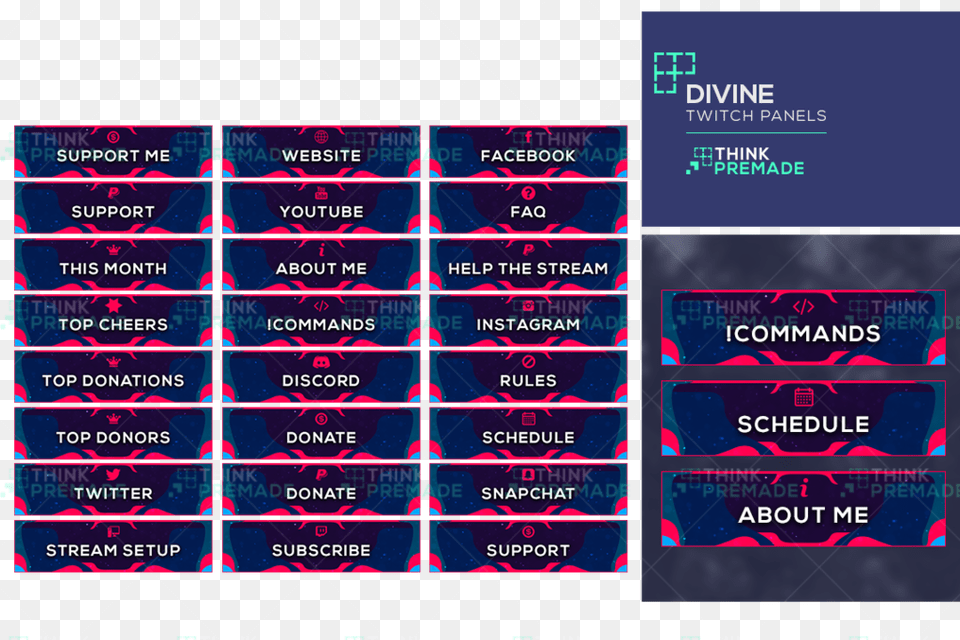 Panel For Twitch Purple Blue, Text Free Png Download