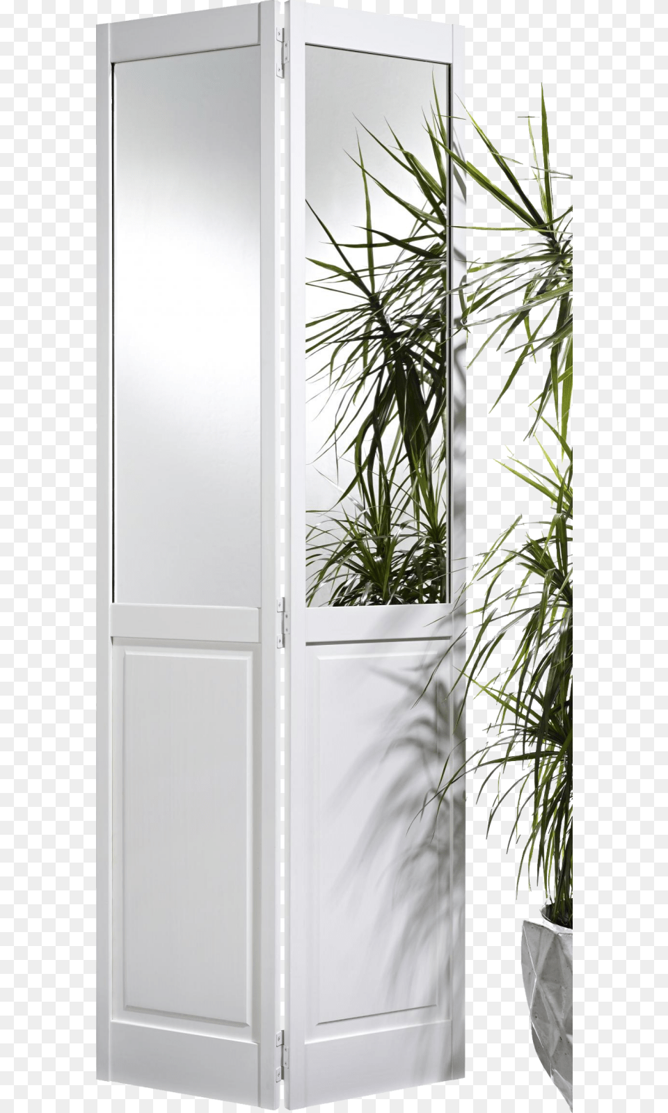 Panel Mirror Bi Fold Door White Lpd Doors 2p Bi Fold Mirror White Pine Interior Door, Folding Door, Plant, Potted Plant, Architecture Png Image
