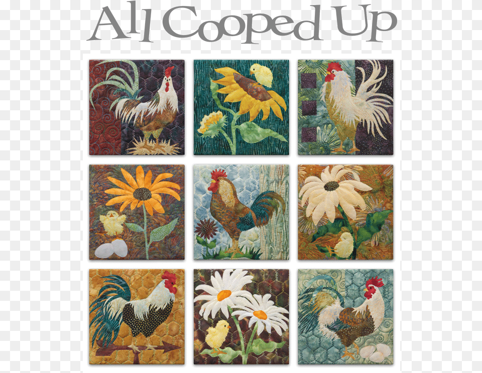 Panel Quilts With Applique, Animal, Bird, Chicken, Fowl Free Transparent Png