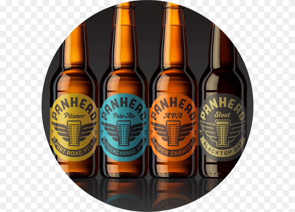 Panhead Custom Ales, Alcohol, Beer, Beer Bottle, Beverage Png Image