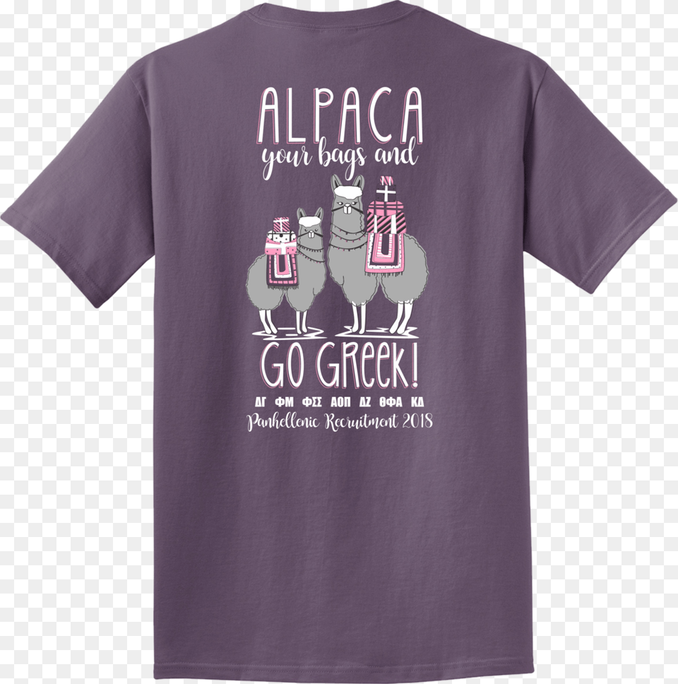 Panhellenic Alpaca Back Design, Clothing, T-shirt, Shirt Free Png