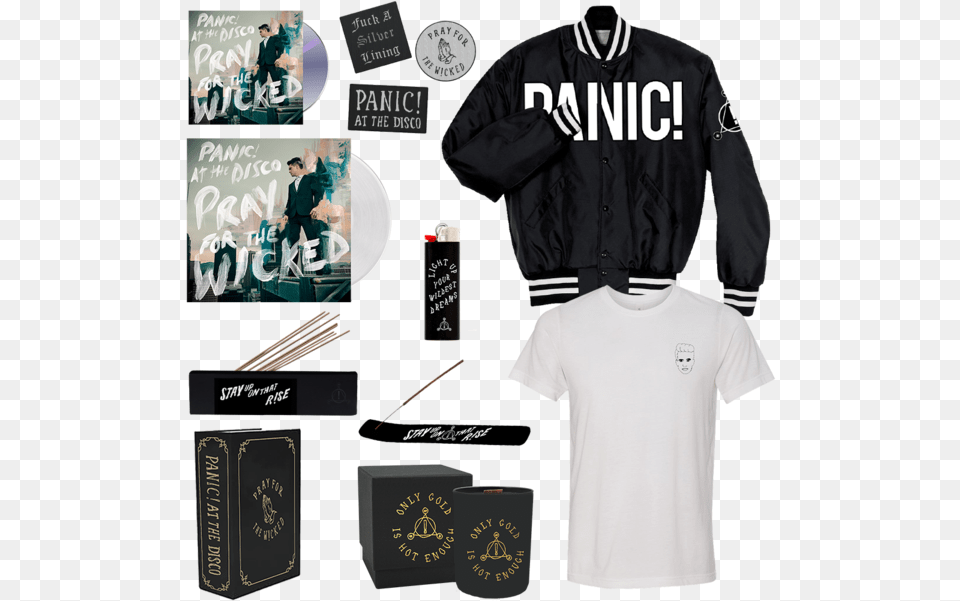 Panic At The Disco Bomber Jacket, T-shirt, Clothing, Shirt, Coat Free Png Download