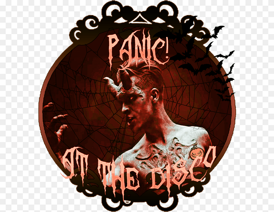 Panic At The Disco Logo Panic At The Disco Gargoyle, Publication, Book, Advertisement, Person Free Png