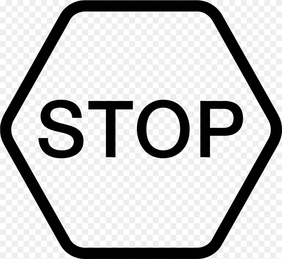 Panneau Stop Icon Sign, Gray Free Png Download