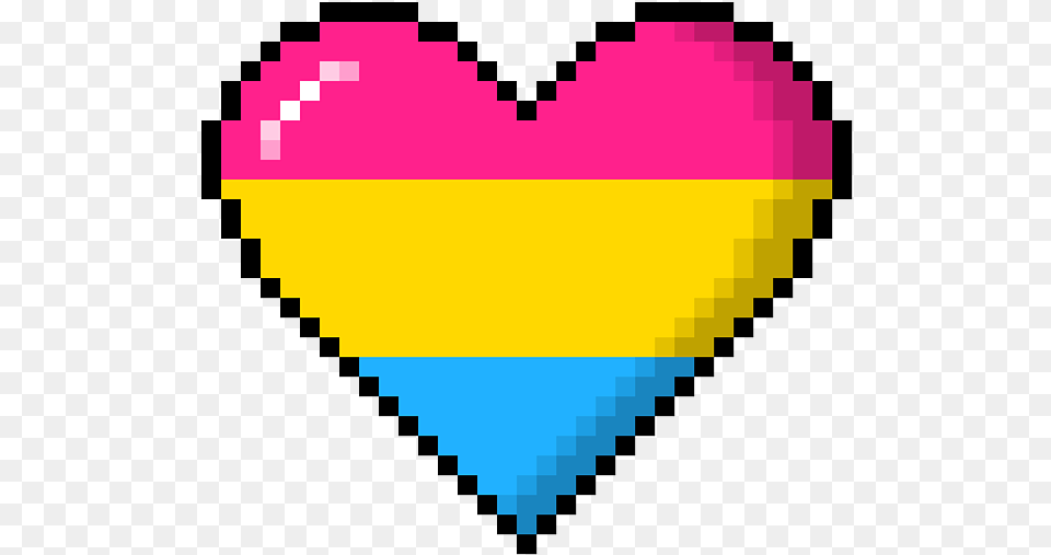 Pansexual Pride 8bit Pixel Heart Portable Battery Charger Pixel Rainbow Heart, Balloon Png Image