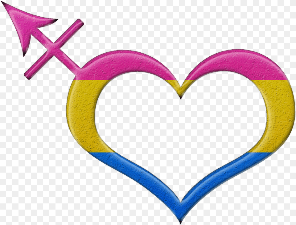 Pansexual Pride Heart Shaped Transgender Symbol In Pansexual Pride Gender Neutral, Logo Png
