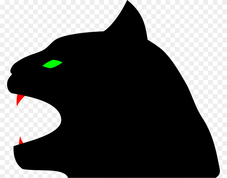 Panther Black Cat Head Evil Silhouette Vektor Kepala Macan Kumbang, Lighting, Light, Green Png