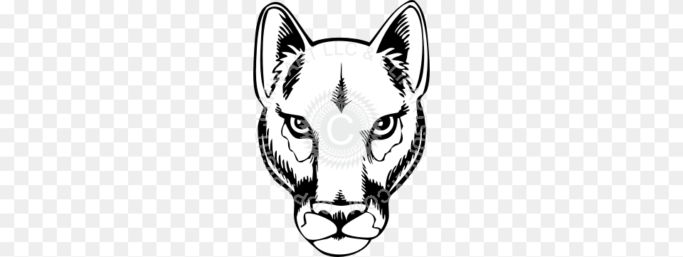 Panther Face Black White, Stencil, Smoke Pipe, Animal, Cougar Png Image