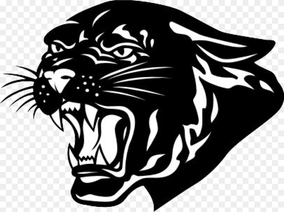 Panther Face Cliparts Liberty County High School Panthers, Stencil, Animal, Wildlife, Mammal Free Transparent Png