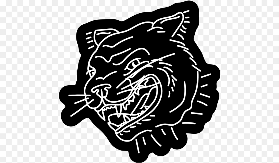 Panther Head Enamel Pin, Stencil Free Png