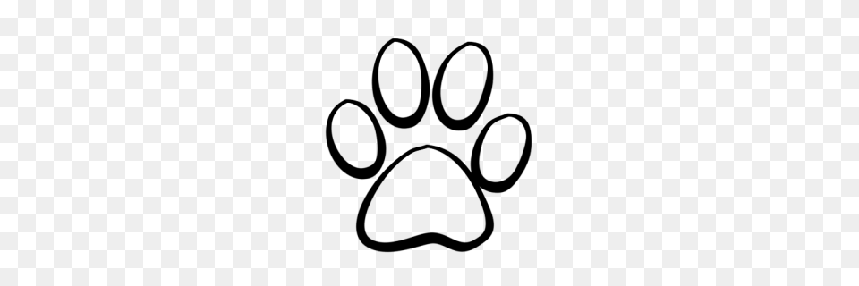 Panther Paw Clip Art Look, Gray Png