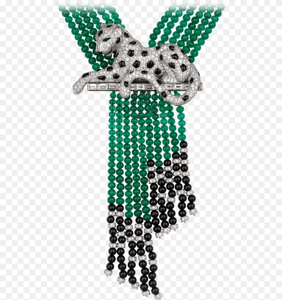 Panthre De Cartier High Jewelry Necklace Platinum Cartier Panthre High Jewellery, Accessories, Gemstone, Emerald Png