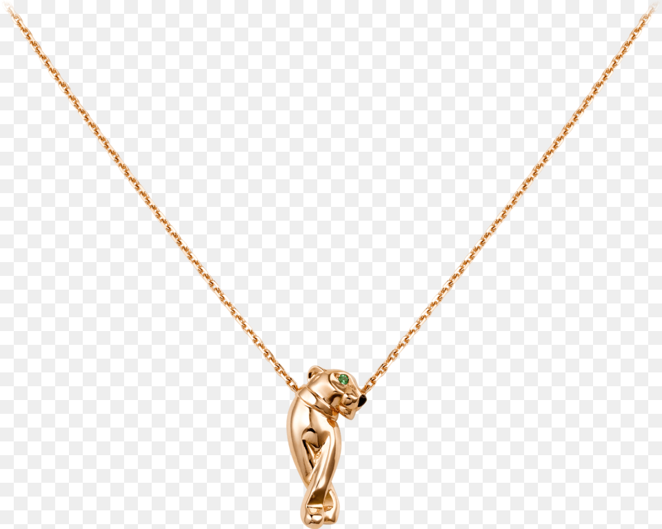 Panthre De Cartier Necklacepink Gold Black Lacquer Panthere De Cartier Pink Gold Necklace, Accessories, Jewelry, Pendant, Diamond Png