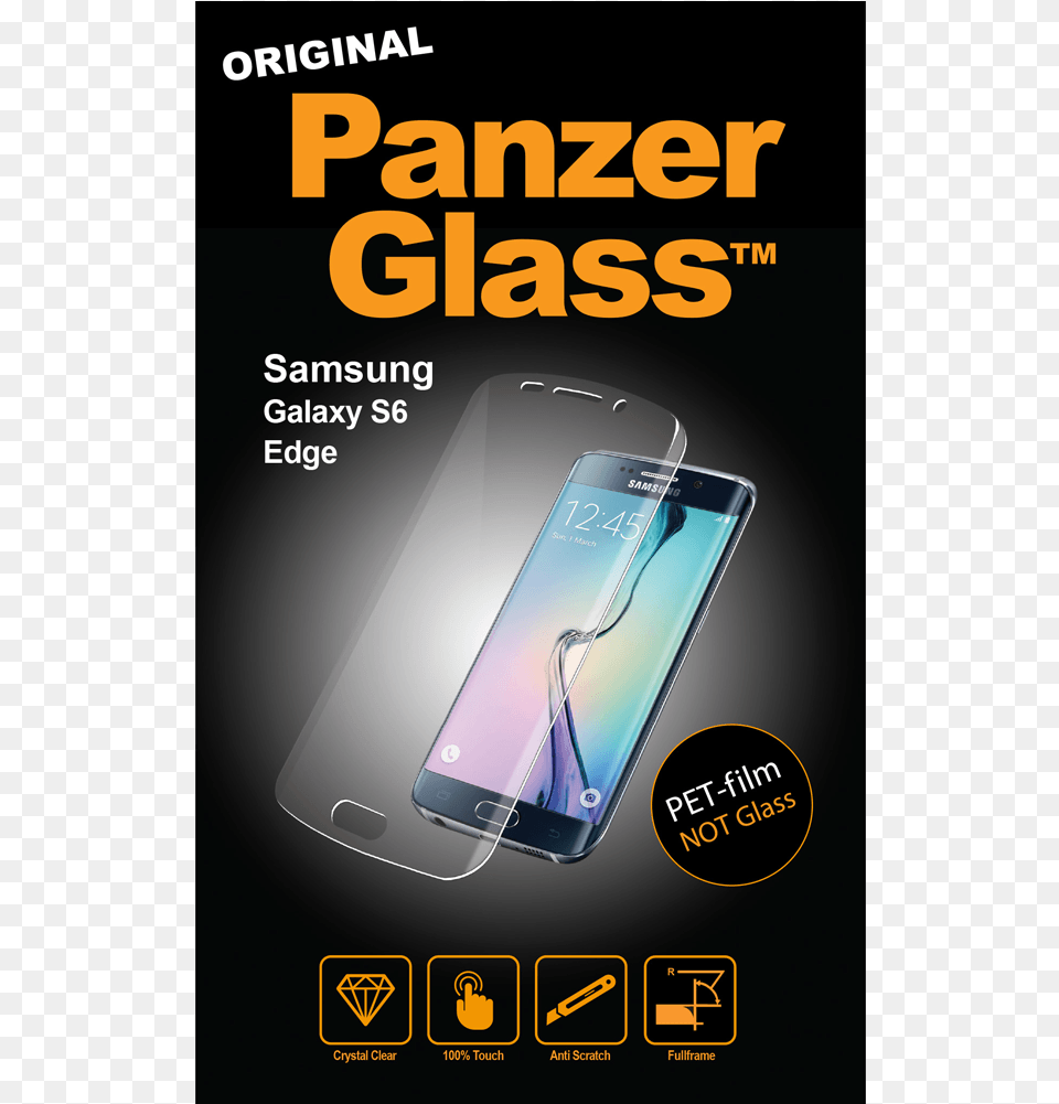 Panzerglass Samsung Galaxy S6 Edge Pet Film Panzerglass For Samsung Galaxy S7 Tempered Glass, Advertisement, Electronics, Mobile Phone, Phone Png