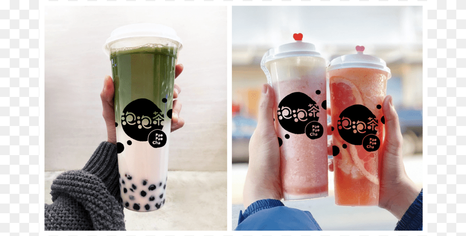 Pao Pao Cha Brand Identity Tea Hand Lettering Logo Floats, Beverage, Cup, Disposable Cup, Bubble Tea Free Png