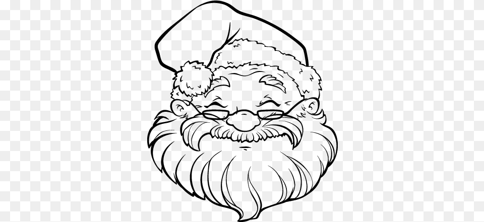 Papa Noel Cut Para Colorear, Gray Free Png