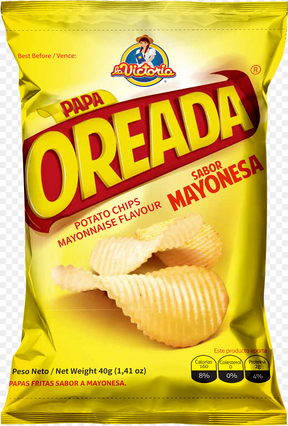 Papa Oreada Mayonesa 40g Lays Potato Chips, Person, Food, Can, Tin Free Png Download