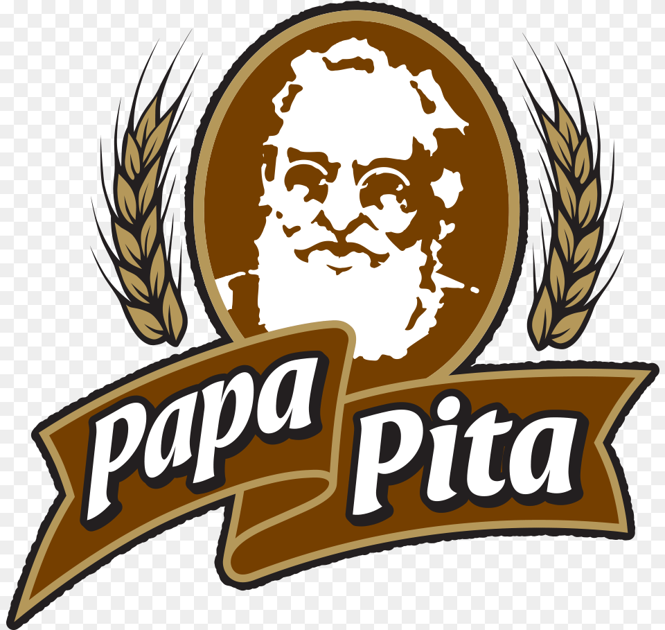 Papa Pita Logo, Person, Face, Head, Emblem Free Png