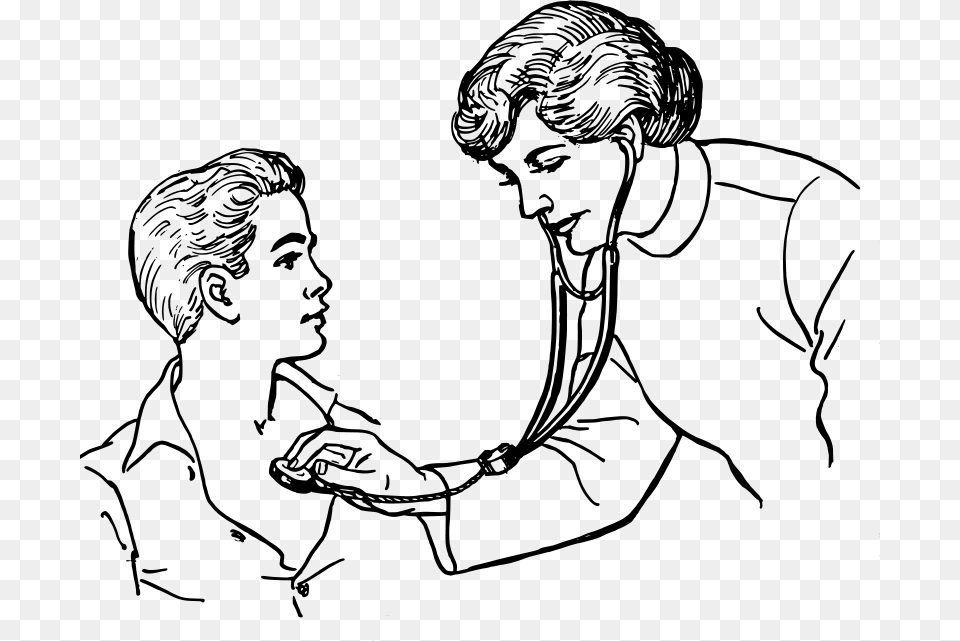 Papapishu Doctor Examining A Patient, Gray Free Png