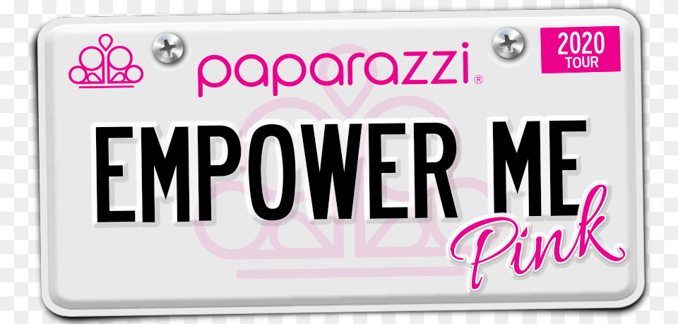 Paparazzi Empower Me Pink 2020, License Plate, Transportation, Vehicle Free Png Download