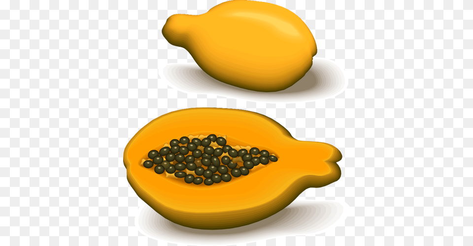 Papaya And A Half, Food, Fruit, Plant, Produce Png Image