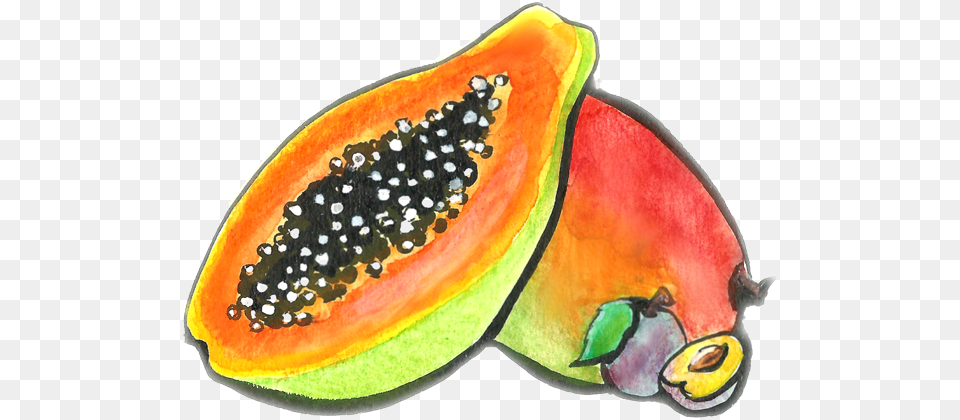 Papaya Mango Pflaume Papaya, Food, Fruit, Plant, Produce Free Png