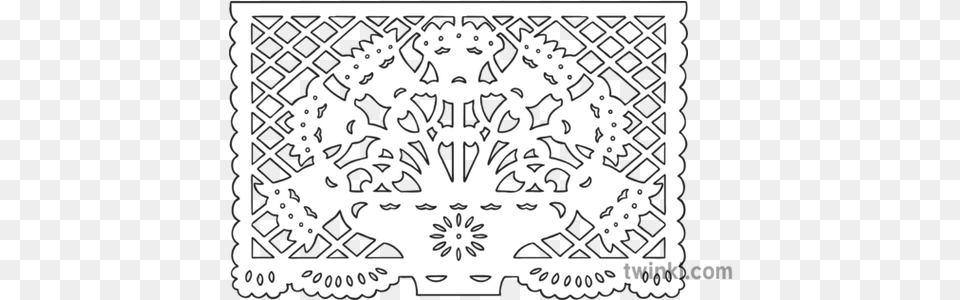 Papel Picado 1 Mexcian Paper Cuts Mexico Day Of The Dead Dia Line Art, Stencil, Lace, Qr Code Free Png