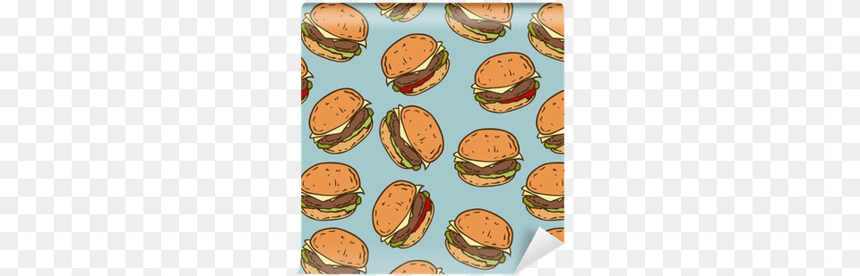 Papel Pintado Patrones Sin Fisuras Con Sabrosa Hamburguesa Wallpaper, Burger, Food, Lunch, Meal Png Image