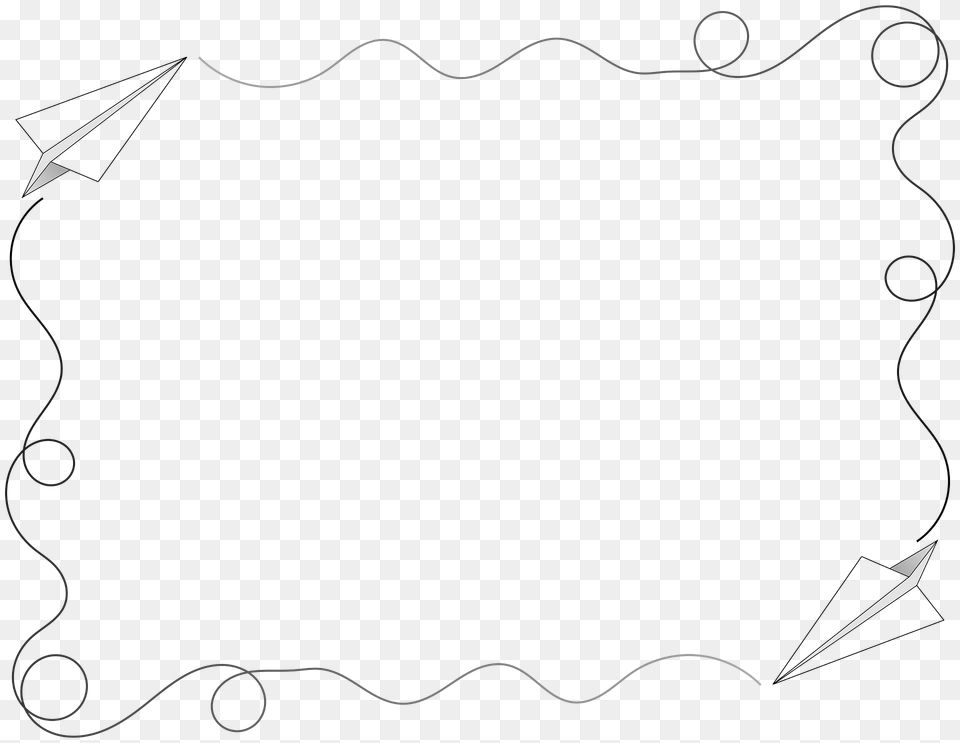 Paper Airplane Border Clipart, Green Free Png