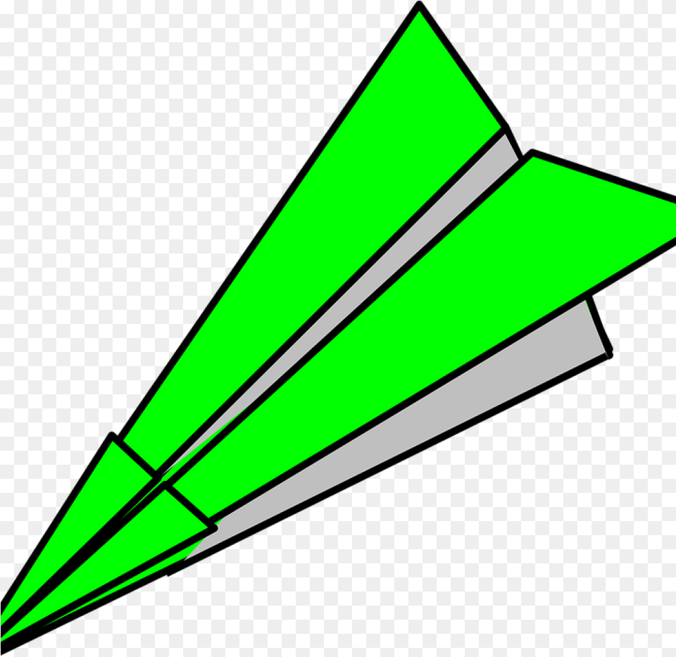 Paper Airplane Clipart Plane Green Vector Graphic Paper Airplane Background, Arrow, Arrowhead, Weapon, Light Free Transparent Png