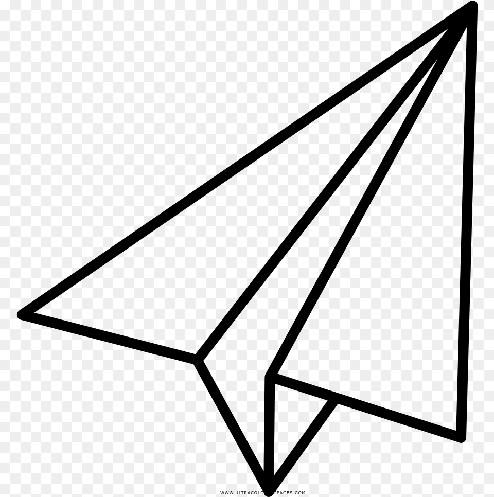 Paper Airplane Coloring, Gray Free Png Download