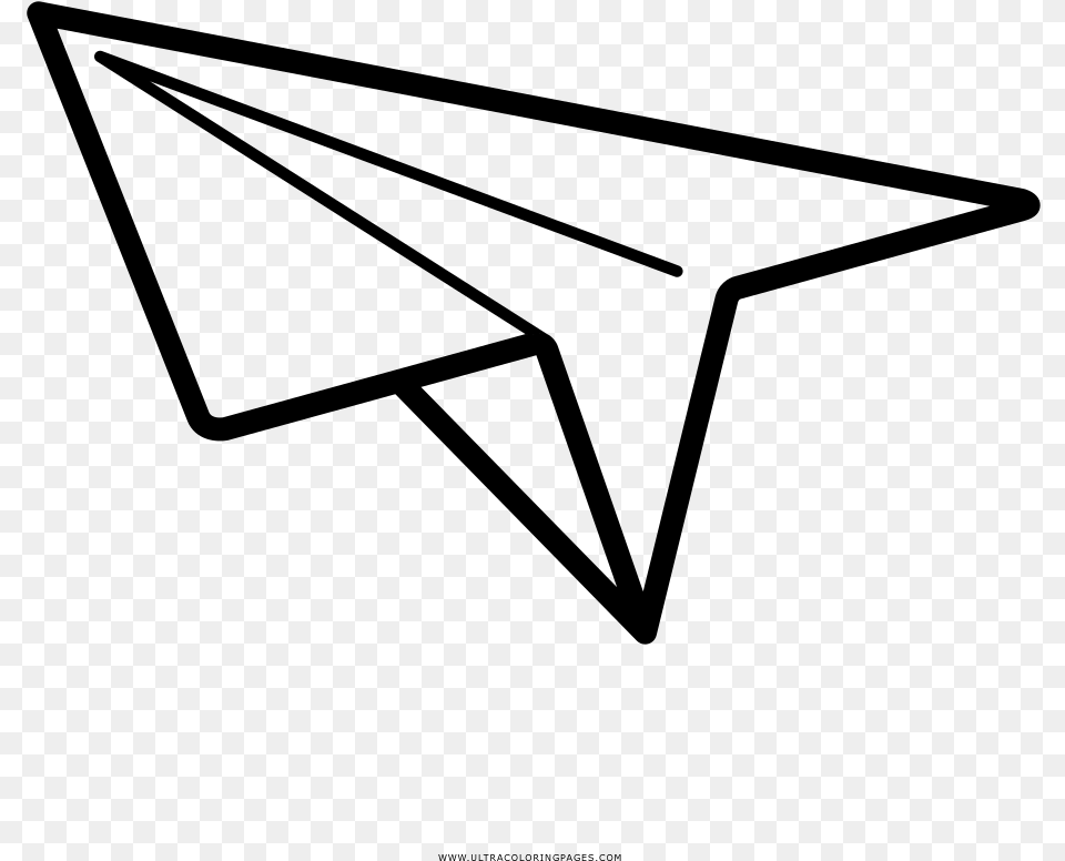 Paper Airplane Coloring Page, Gray Free Transparent Png